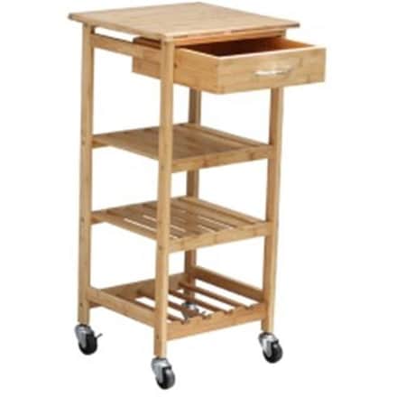 Oceanstar Oceanstar BKC1378 Oceanstar Bamboo Kitchen Trolley BKC1378